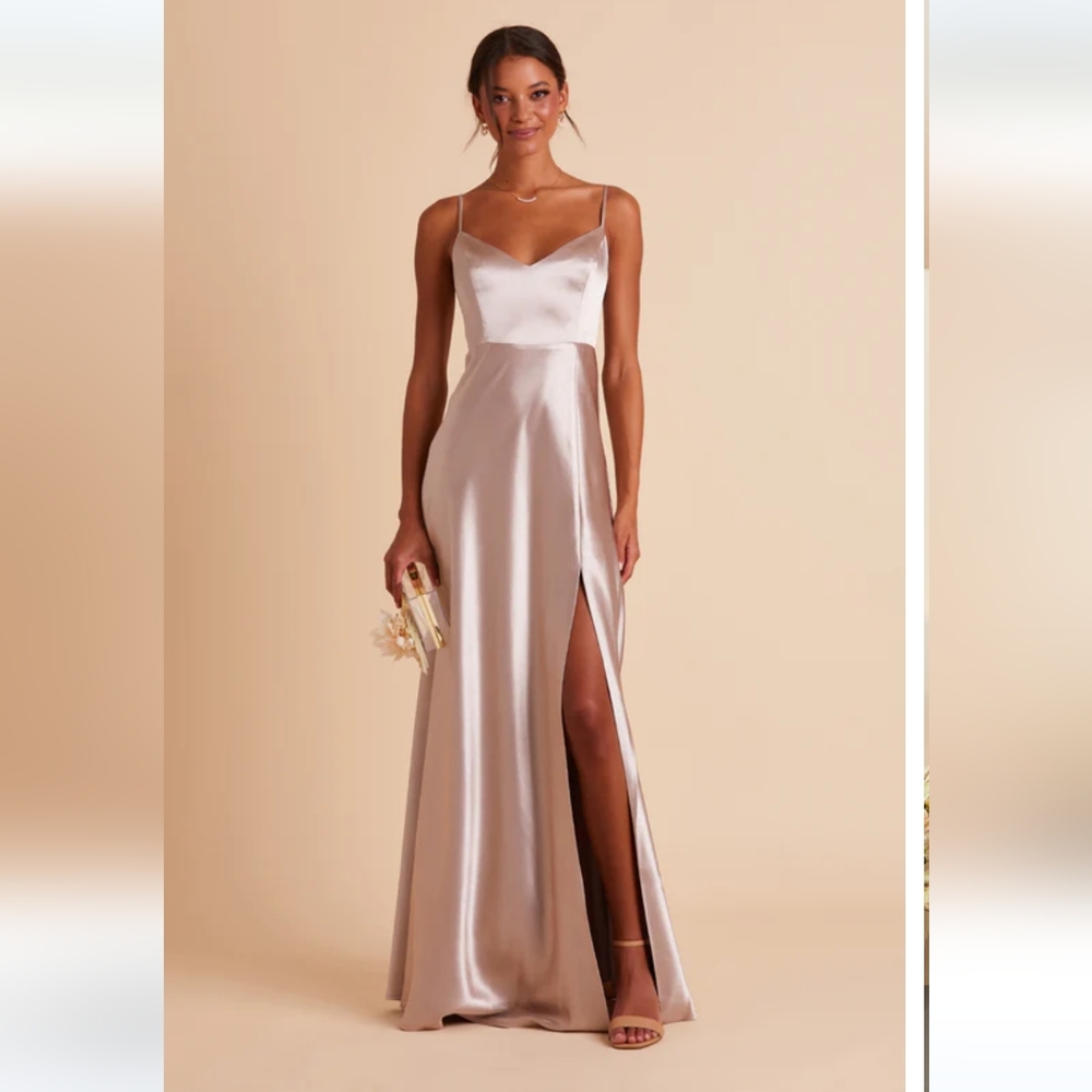 birdy grey taupe ' jay ' satin bridesmaid dress